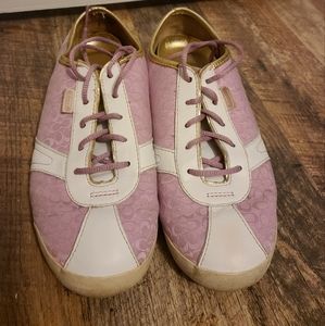 Pink Coach Flats